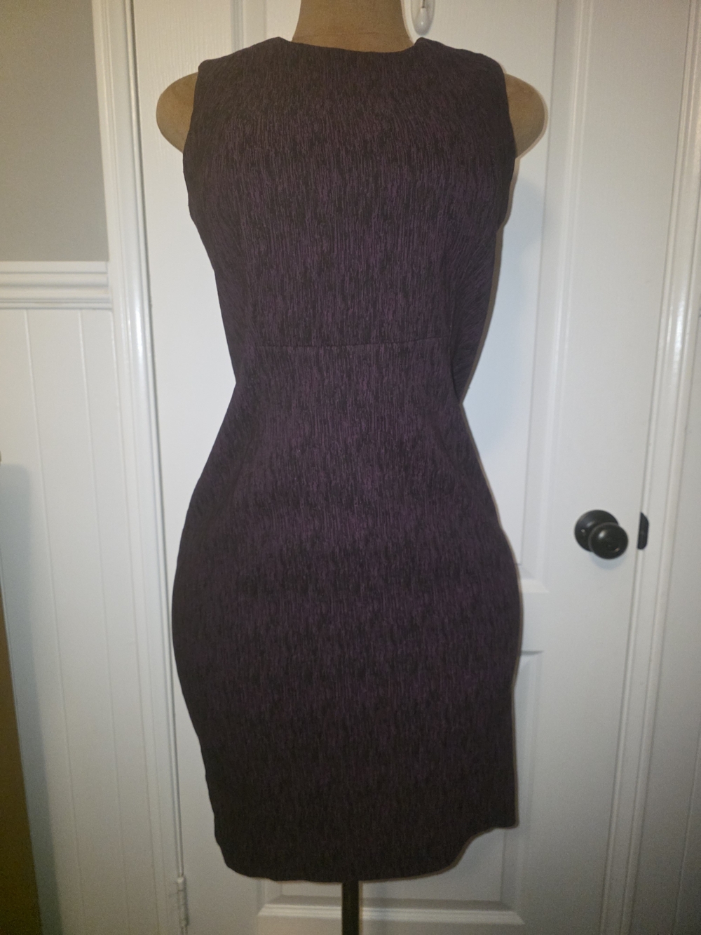 Calvin Klein Sleeveless Sheath Dress in Deep Purple